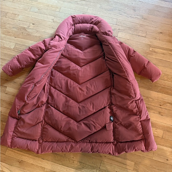 Wilfred Long down Puffer Coat burnt orange burnt red - Picture 3 of 16